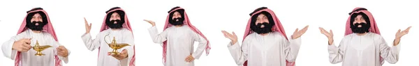 Brodaty arabskich na białym tle — Zdjęcie stockowe
