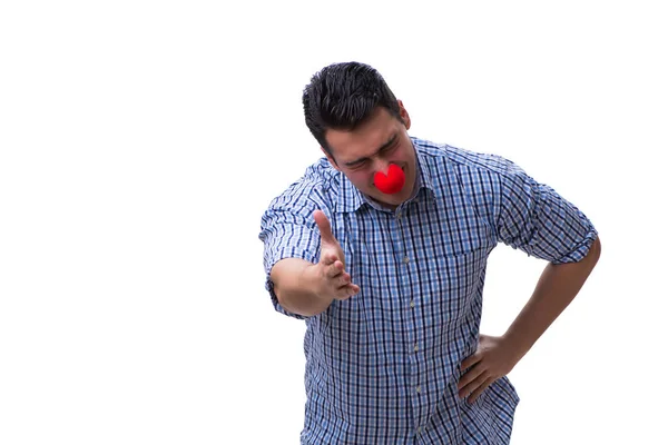 Funny man clown isolated on white background — Stock Photo, Image