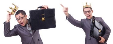 Kral işadamı beyazla izole edilmiş