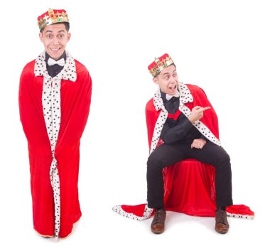 Taçlı bir iş adamı beyazlar içinde.