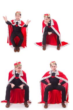 Taçlı bir iş adamı beyazlar içinde.