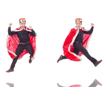 Taçlı bir iş adamı beyazlar içinde.