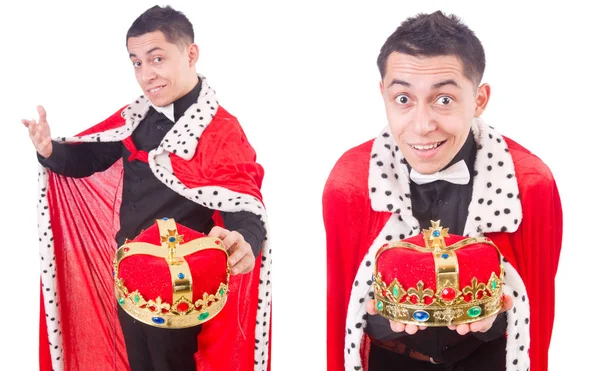 Taçlı bir iş adamı beyazlar içinde.