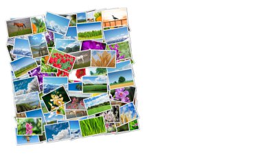 Çeşitli doğa fotoğrafları yapılmış çerçeve