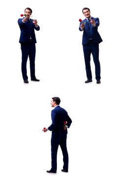 Evlilik teklifi yapan bir adamın romantik konsepti.