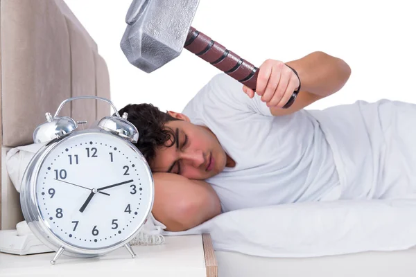 Man in bed suffering from insomnia — Stock Photo, Image