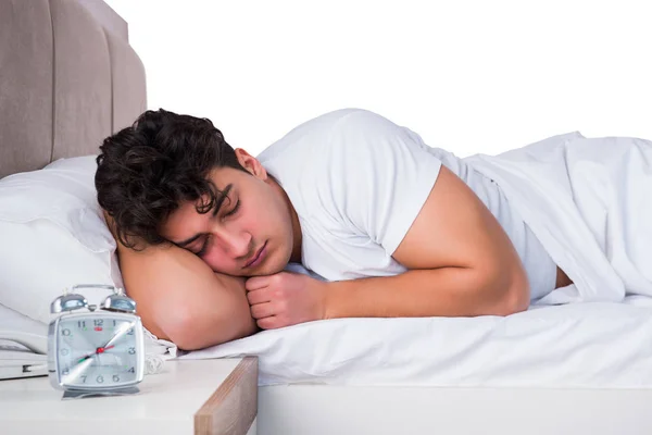Uomo a letto affetto da insonnia — Foto Stock
