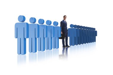 İş adamlarıyla kalabalık konseptinden uzak durmak