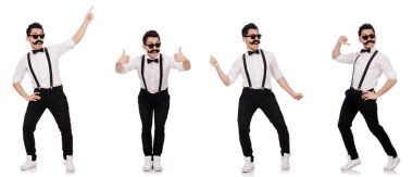 Pozitif delikanlı üzerinde beyaz izole