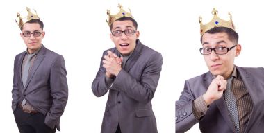 Kral işadamı beyazla izole edilmiş