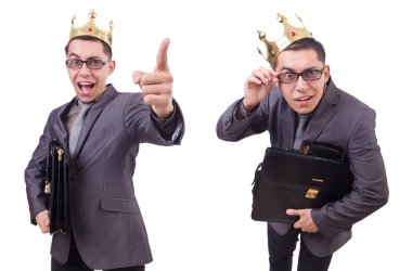 Kral işadamı beyazla izole edilmiş