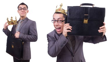 Kral işadamı beyazla izole edilmiş