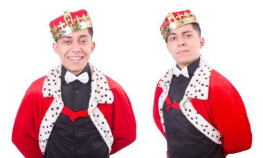 Taçlı bir iş adamı beyazlar içinde.