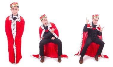 Taçlı bir iş adamı beyazlar içinde.