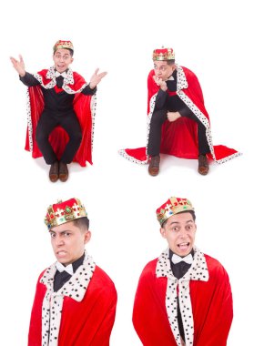 Taçlı bir iş adamı beyazlar içinde.