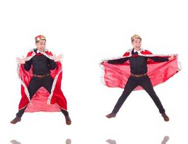 Taçlı bir iş adamı beyazlar içinde.