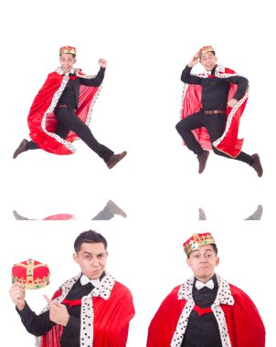 Taçlı bir iş adamı beyazlar içinde.