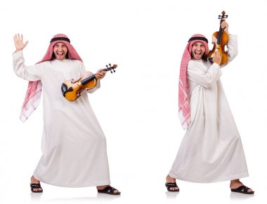 Arap adam violing beyaz üzerinde oynama