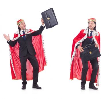 Kral işadamı beyazla izole edilmiş