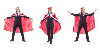 Kral işadamı beyazla izole edilmiş