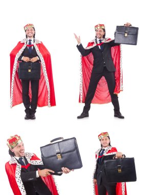 Kral işadamı beyazla izole edilmiş