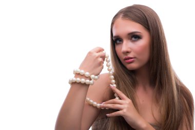 Makyajlı genç, güzel bir manken.