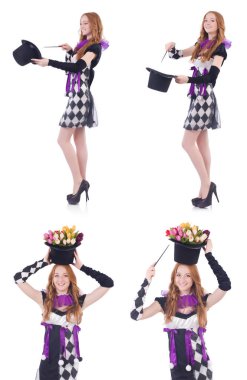 Sihirbaz kadın beyaz değnekle