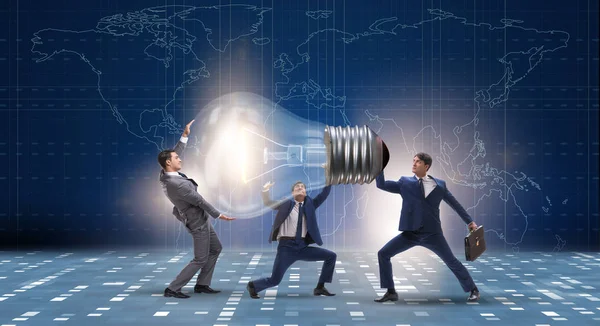 Businessmen in bright idea concept — Stock Photo, Image