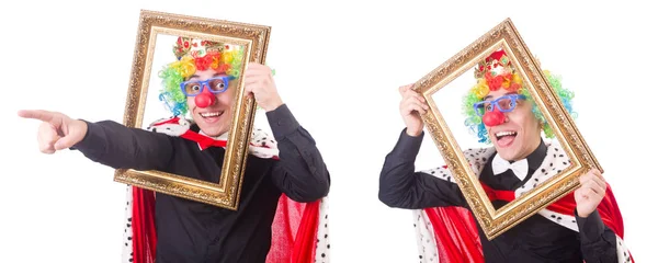 Homme d'affaires avec couronne isolé sur blanc — Photo