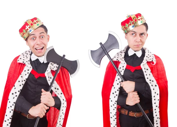 komik Kral üzerinde beyaz izole balta