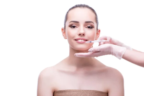 Mujer en concepto de belleza teniendo botex lifting facial —  Fotos de Stock