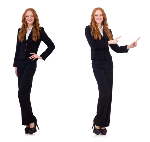 Жінка-бізнес-леді в бізнес-концепції ізольована на білому — стокове фото