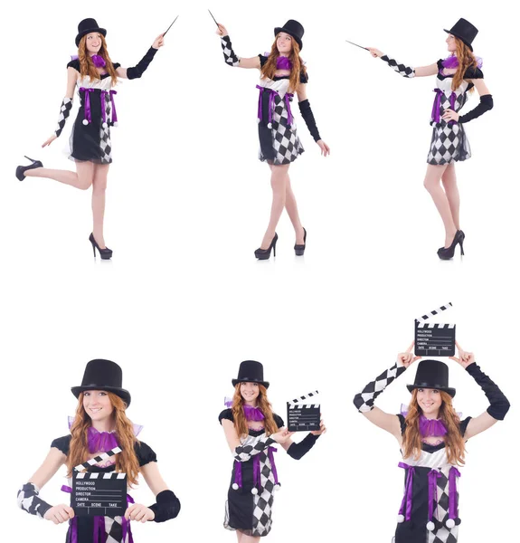 Sihirbaz kadın beyaz değnekle