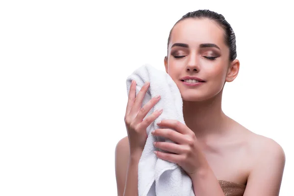 Woman in beauty concept with towel spa bath — Stock Photo, Image