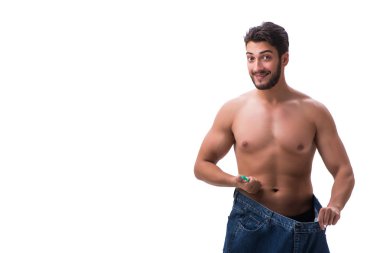 büyük boy kot konseptiyle diyet içinde adam