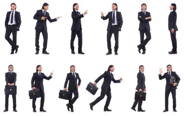 Genç işadamı beyaz arka planda izole edilmiş