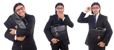 Genç işadamı beyaz arka planda izole edilmiş