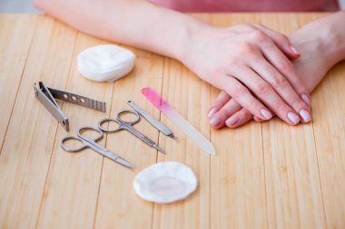 Güzellik ürünleri tırnak bakım araçları pedikür yakın çekim