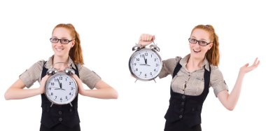 sevimli genç kız üzerinde beyaz izole