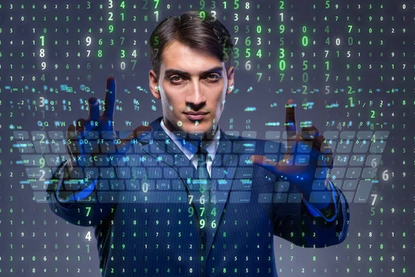 Junge Hacker in Cyber-Sicherheitskonzept — Stockfoto