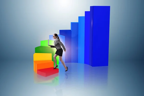 Rozwój kariery ze schodami w koncepcji biznesu — Zdjęcie stockowe