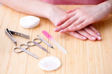 Güzellik ürünleri tırnak bakım araçları pedikür yakın çekim
