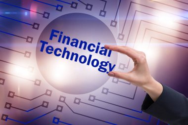 Finans teknolojileri fintech kavramı tutan el