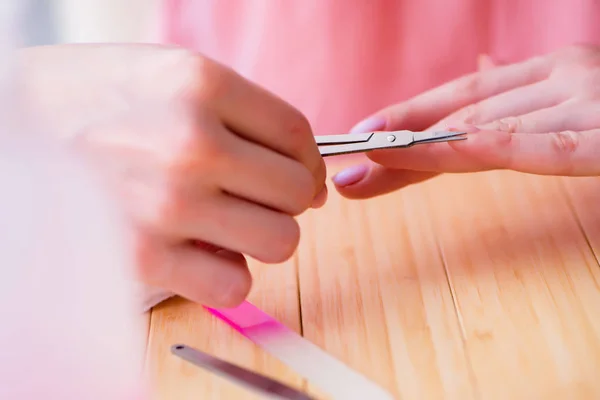 Skönhetsprodukter nagelvård verktyg pedikyr närbild — Stockfoto