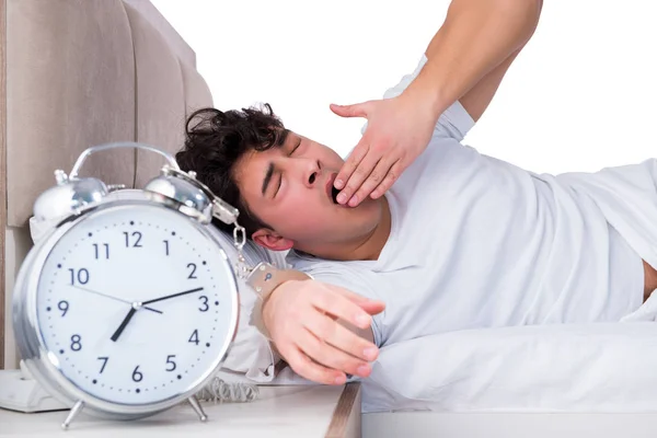 Man in bed suffering from insomnia — Stock Photo, Image