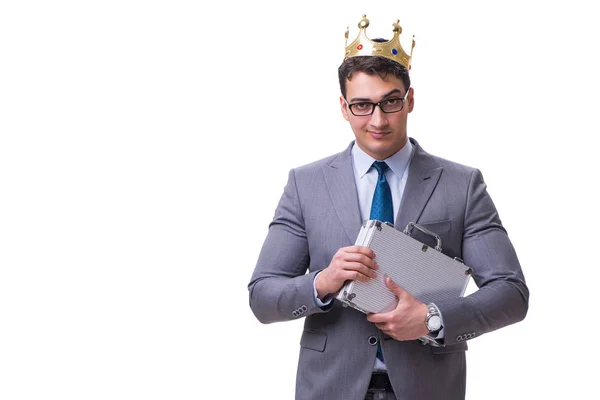 King üzletember elszigetelt fehér háttér — Stock Fotó