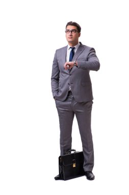 Genç işadamı beyaz arka planda izole edilmiş