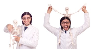 İskeleti beyaz olan komik öğretmen.