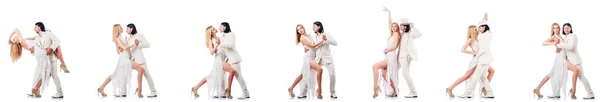 Tánc, táncok, elszigetelt fehér pár — Stock Fotó
