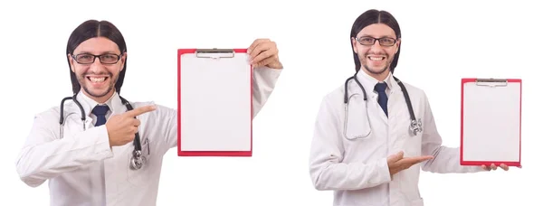 Jeune médecin masculin isolé sur blanc — Photo